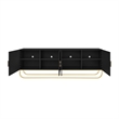 Pemberly Row Contemporary Wood Sideboard in Black / Gold Finish