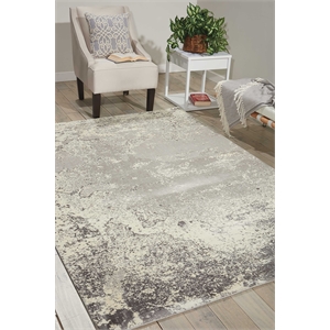 Pemberly Row Contemporary 24&quot x 36&quot Wool Indoor Rug in Off White Finish