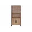 Pemberly Row Wood Laminate Bookcase With Doors Fully Assembled Light Brown