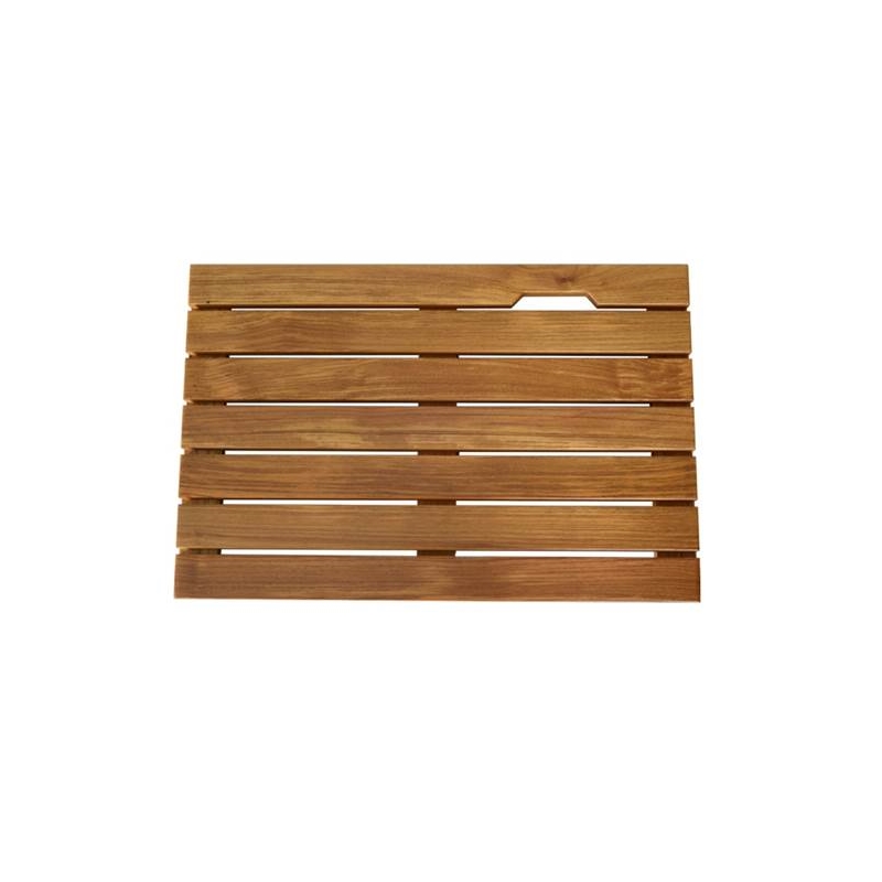 Pemberly Row Teak Shower Mat Non-Slip - Sturdy Waterproof Wooden Floor Mat