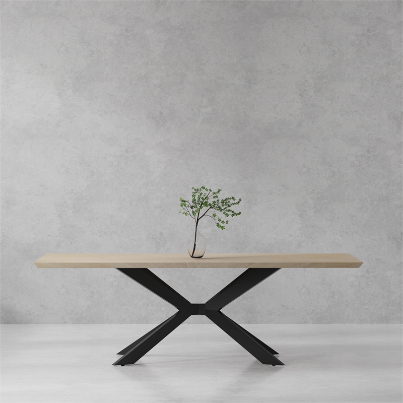 Pemberly Row Contemporary Wood Rectangular Dining Table in Natural