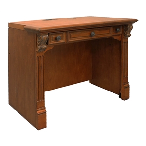 Pemberly Row Contemporary 40&quotW Wood Library Desk in Brown Finish