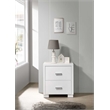 Pemberly Row Contemporary Solid Wood Two Drawer Nightstand in White