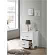 Pemberly Row Contemporary Solid Wood Two Drawer Nightstand in White