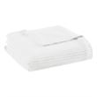 Pemberly Row Waffle Weave Contemporary Cotton Blanket in White Finish