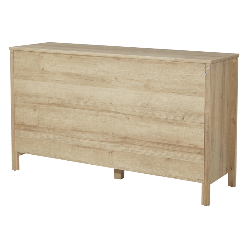 Pemberly Row 6-Drawer Horizontal Dresser in Wood Canyon Oak Finish