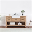 Pemberly Row Single Bath Vanity in Weathered Pine Wood & White Farmhouse Basin