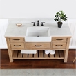 Pemberly Row Single Bath Vanity in Weathered Pine Wood & White Farmhouse Basin