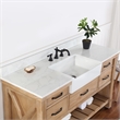 Pemberly Row Single Bath Vanity in Weathered Pine Wood & White Farmhouse Basin