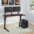 Pemberly Row Contemporary Electric Gaming Desk in Red Engineered Wood