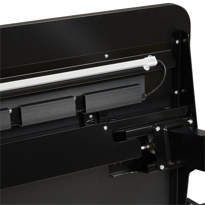 Pemberly Row Contemporary Electric Gaming Desk in Red Engineered Wood