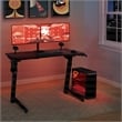 Pemberly Row Contemporary Electric Gaming Desk in Red Engineered Wood