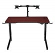 Pemberly Row Contemporary Electric Gaming Desk in Red Engineered Wood