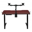Pemberly Row Contemporary Electric Gaming Desk in Red Engineered Wood