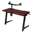 Pemberly Row Contemporary Electric Gaming Desk in Red Engineered Wood