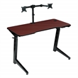 Pemberly Row Contemporary Electric Gaming Desk in Red Engineered Wood