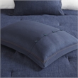 Pemberly Row Contemporary Oversized Denim Comforter Set in Blue