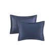 Pemberly Row Contemporary Oversized Denim Comforter Set in Blue