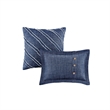 Pemberly Row Contemporary Oversized Denim Comforter Set in Blue