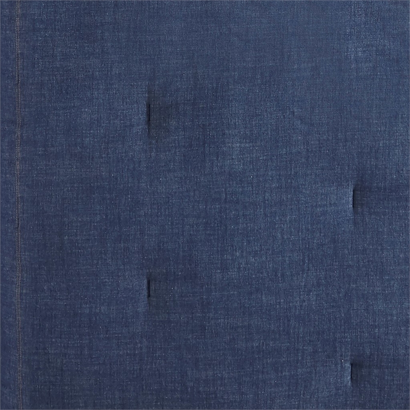Pemberly Row Contemporary Oversized Denim Comforter Set in Blue
