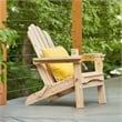 Pemberly Row Traditional Cedar Wood Folding Adirondack Chair in Beige