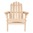 Pemberly Row Traditional Cedar Wood Folding Adirondack Chair in Beige
