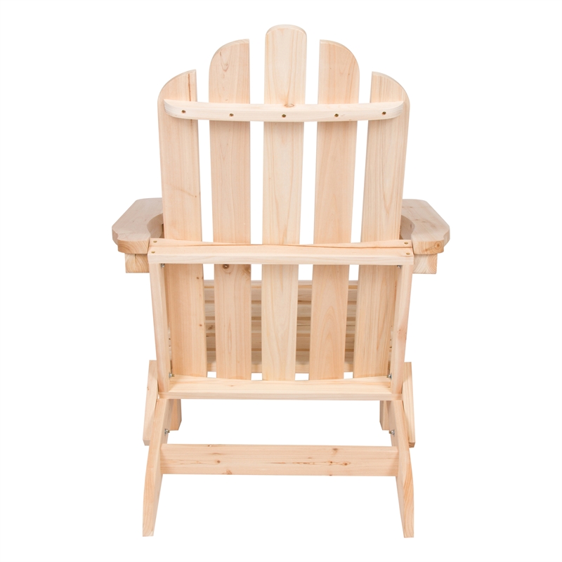 Pemberly Row Traditional Cedar Wood Folding Adirondack Chair in Beige