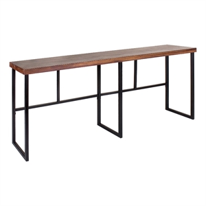 Pemberly Row 90&quot Transitional Wood Console Table in Brown/Black