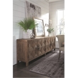 Pemberly Row Contemporary 4-Door Pine Wood Sideboard in Natural Brown