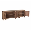Pemberly Row Contemporary 4-Door Pine Wood Sideboard in Natural Brown