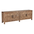 Pemberly Row Contemporary 4-Door Pine Wood Sideboard in Natural Brown