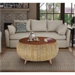 Pemberly Row Round Transitional Wood Coffee Table in Natural