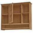 Pemberly Row Natural Spa Transitional Bamboo Compartment Wall Shelf