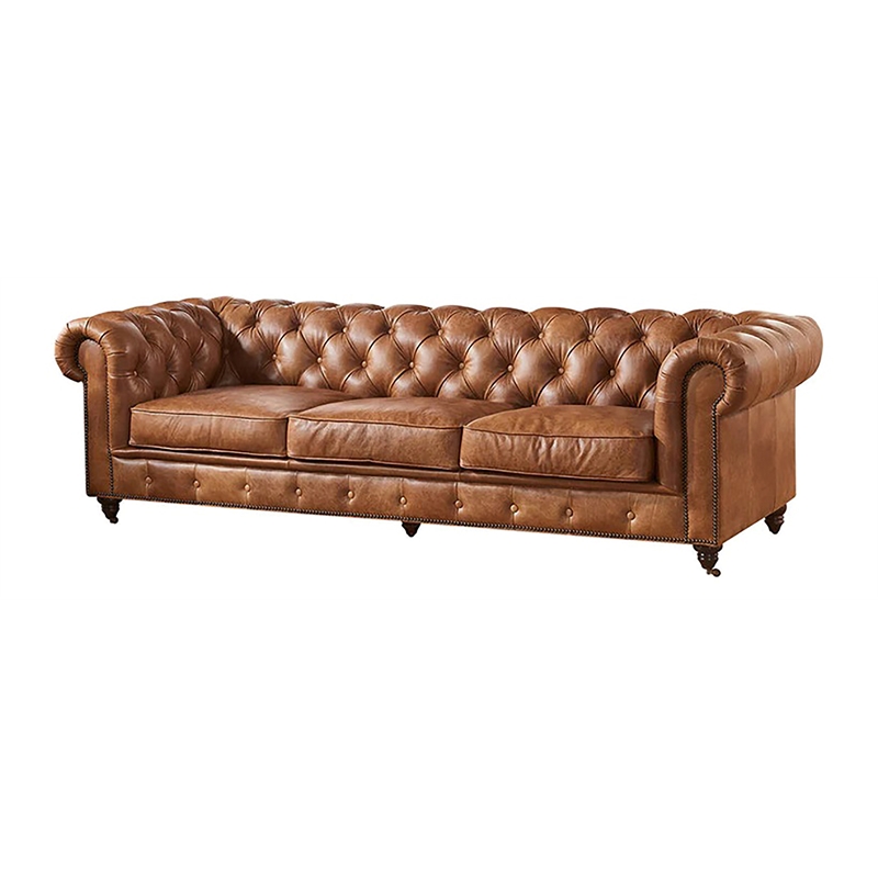 Pemberly Row Top Grain Leather Chesterfield 95
