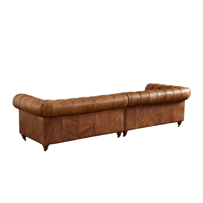 Pemberly Row Top Grain Leather Chesterfield 118