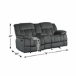 Pemberly Row Microfiber 2-Piece Manual Reclining Sofa Set in Charcoal