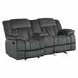 Pemberly Row Microfiber 2-Piece Manual Reclining Sofa Set in Charcoal