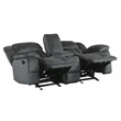Pemberly Row Microfiber 2-Piece Manual Reclining Sofa Set in Charcoal