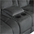 Pemberly Row Microfiber 2-Piece Manual Reclining Sofa Set in Charcoal