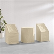 Pemberly Row 3-Piece Vinyl Outdoor Bistro Furniture Cover Set in Tan