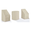 Pemberly Row 3-Piece Vinyl Outdoor Bistro Furniture Cover Set in Tan