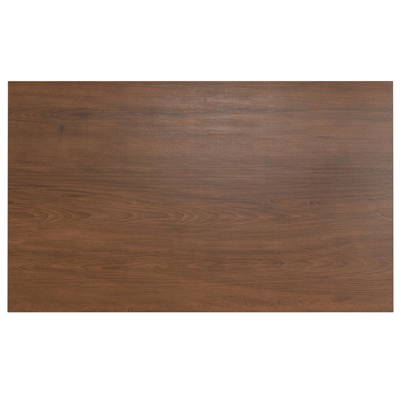 Pemberly Row Rectangle Modern Wood Dining Table in Walnut Brown