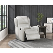 Pemberly Row Upholstered Faux Leather & Wood Manual Recliner in Taupe