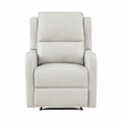 Pemberly Row Upholstered Faux Leather & Wood Manual Recliner in Taupe