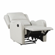 Pemberly Row Upholstered Faux Leather & Wood Manual Recliner in Taupe
