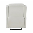 Pemberly Row Upholstered Faux Leather & Wood Manual Recliner in Taupe