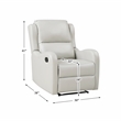 Pemberly Row Upholstered Faux Leather & Wood Manual Recliner in Taupe