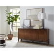 Pemberly Row Wood Office Console Accent Credenza in Brown Finish