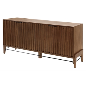Pemberly Row Wood Office Console Accent Credenza in Brown Finish