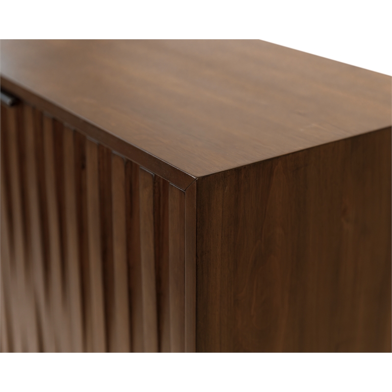 Pemberly Row Wood Office Console Accent Credenza in Brown Finish
